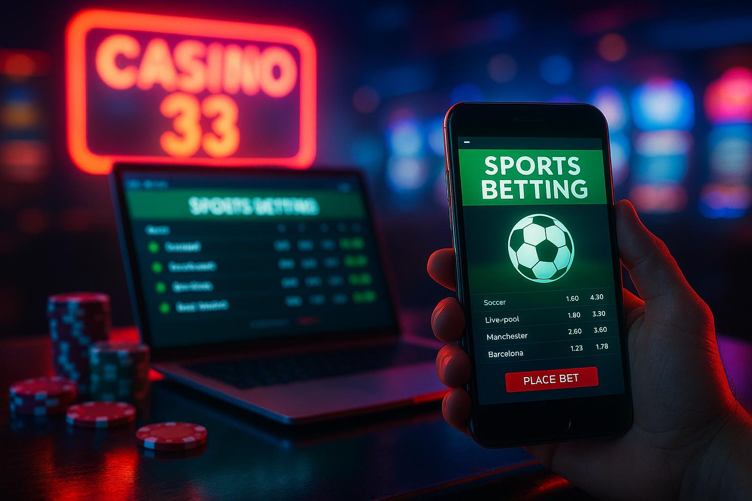 Aposte em apostas esportivas no cassino online 33R